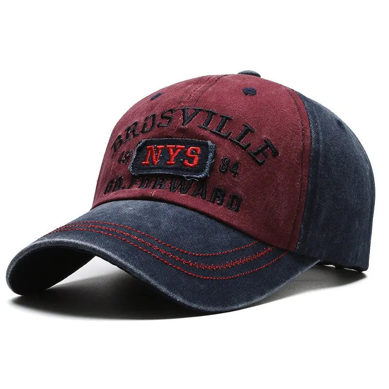Four Seasons Men's Baseball Cap Casual Wash Embroidered Cap Curved Brim Bowler Sun Hat