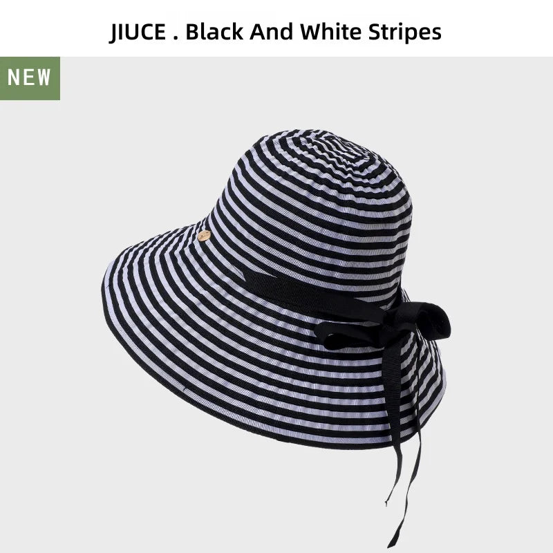 Striped Sunglasses Hat Versatile Sun Hat