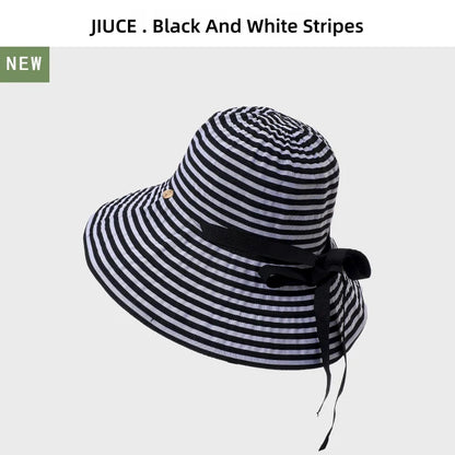 Striped Sunglasses Hat Versatile Sun Hat