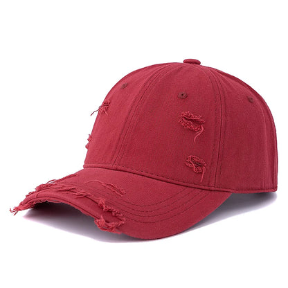 Washed Cotton Retro Distressed Style Cap Baseball Cap Women