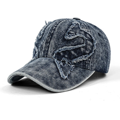 Retro Distressed Patchwork Baseball Cap Outdoor Washed Vintage
