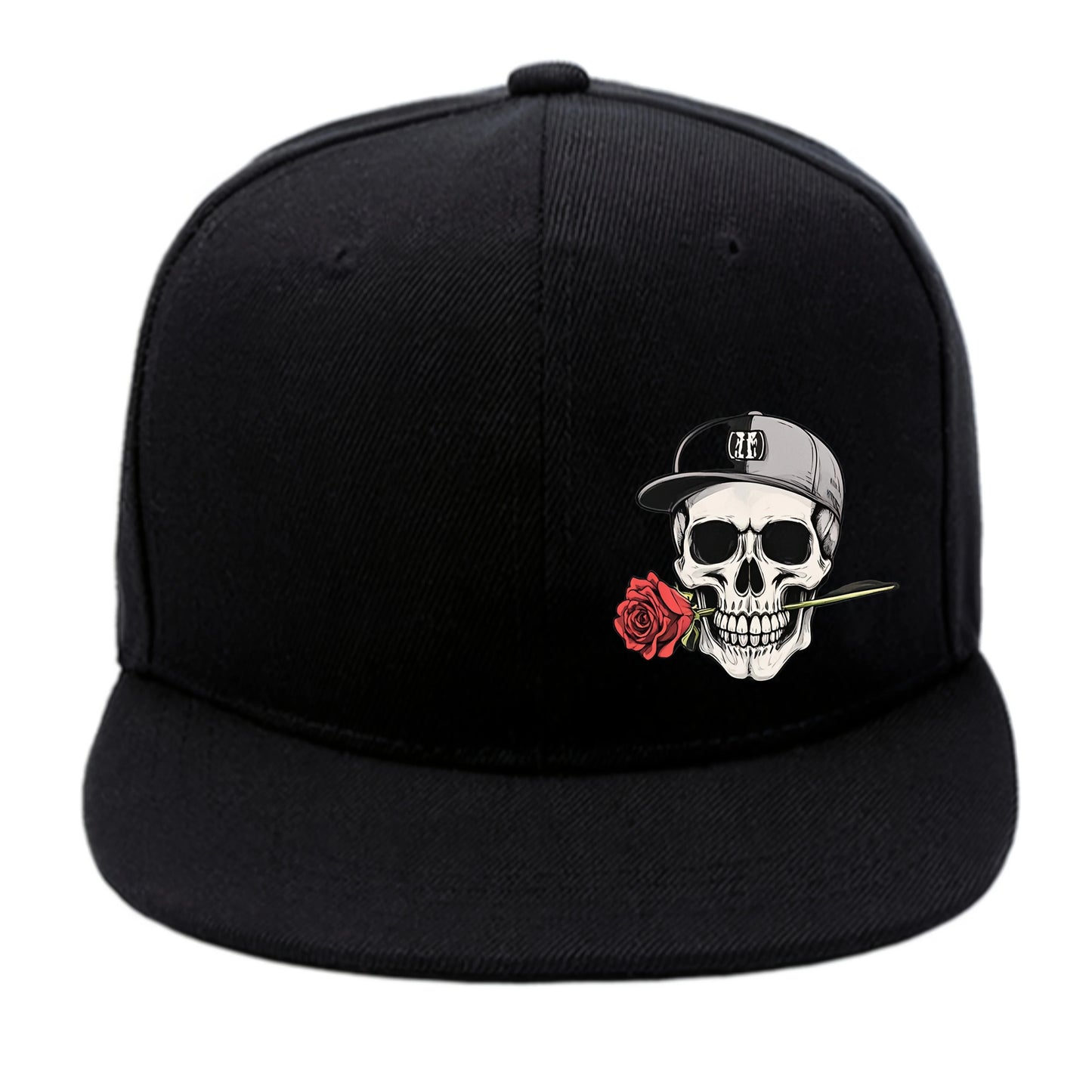 Unisex Skull And Rose Print Hip Hop Baseball Cap For Men And Women Adjustable