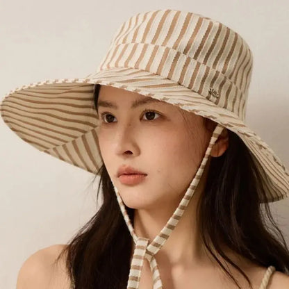 Wide-Brimmed Sun Protection Bucket Hat