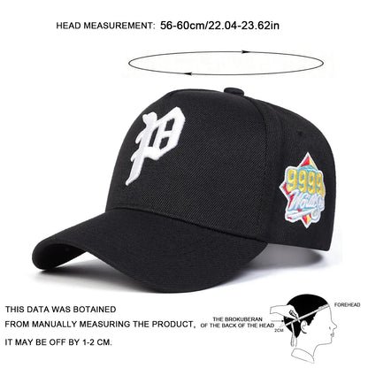 Unisex Gothic P Letter Embroidery Baseball Caps