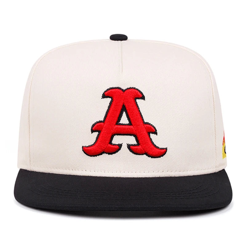 Fashionable Flat Edge Hat A Letter Embroidered Street Hip Hop Hat Outdoor Sports