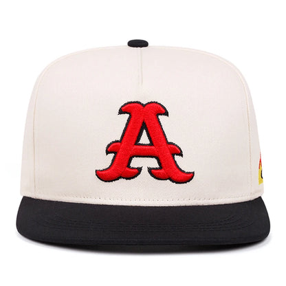 Fashionable Flat Edge Hat A Letter Embroidered Street Hip Hop Hat Outdoor Sports