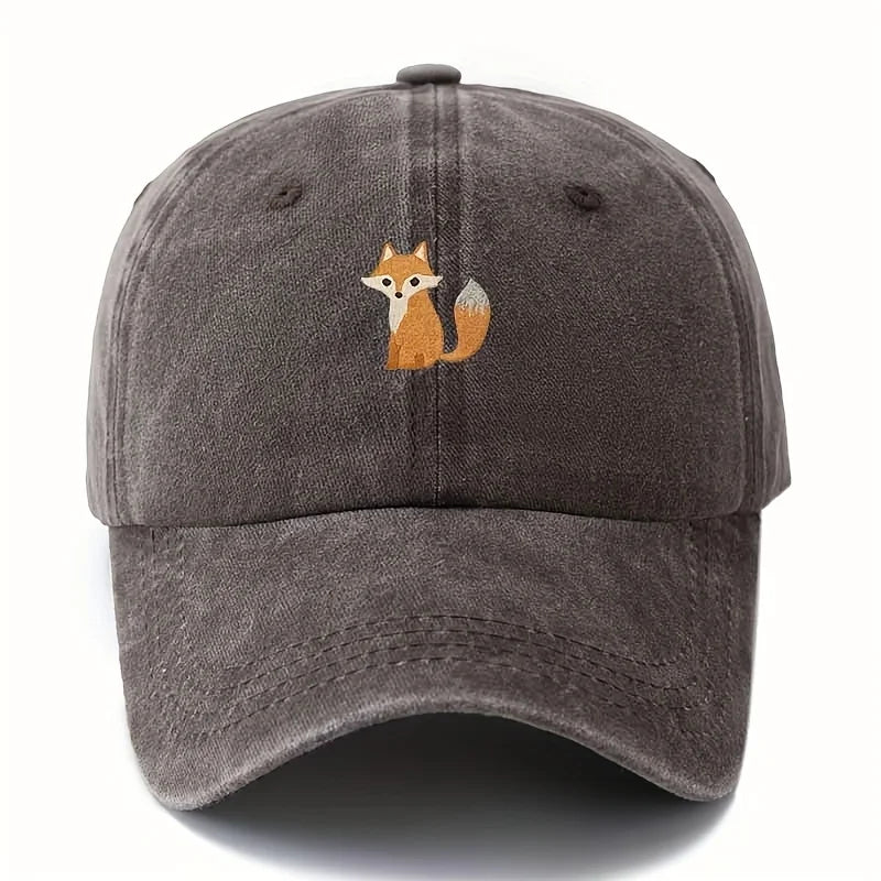 Cute Fox Pattern Printed Baseball Cap for Daily Casual Fashion Suitable for Men and Women