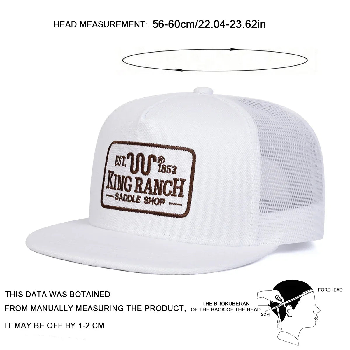 Unisex King Ranch Embroidery Hip-hop Net Hats Spring Summer