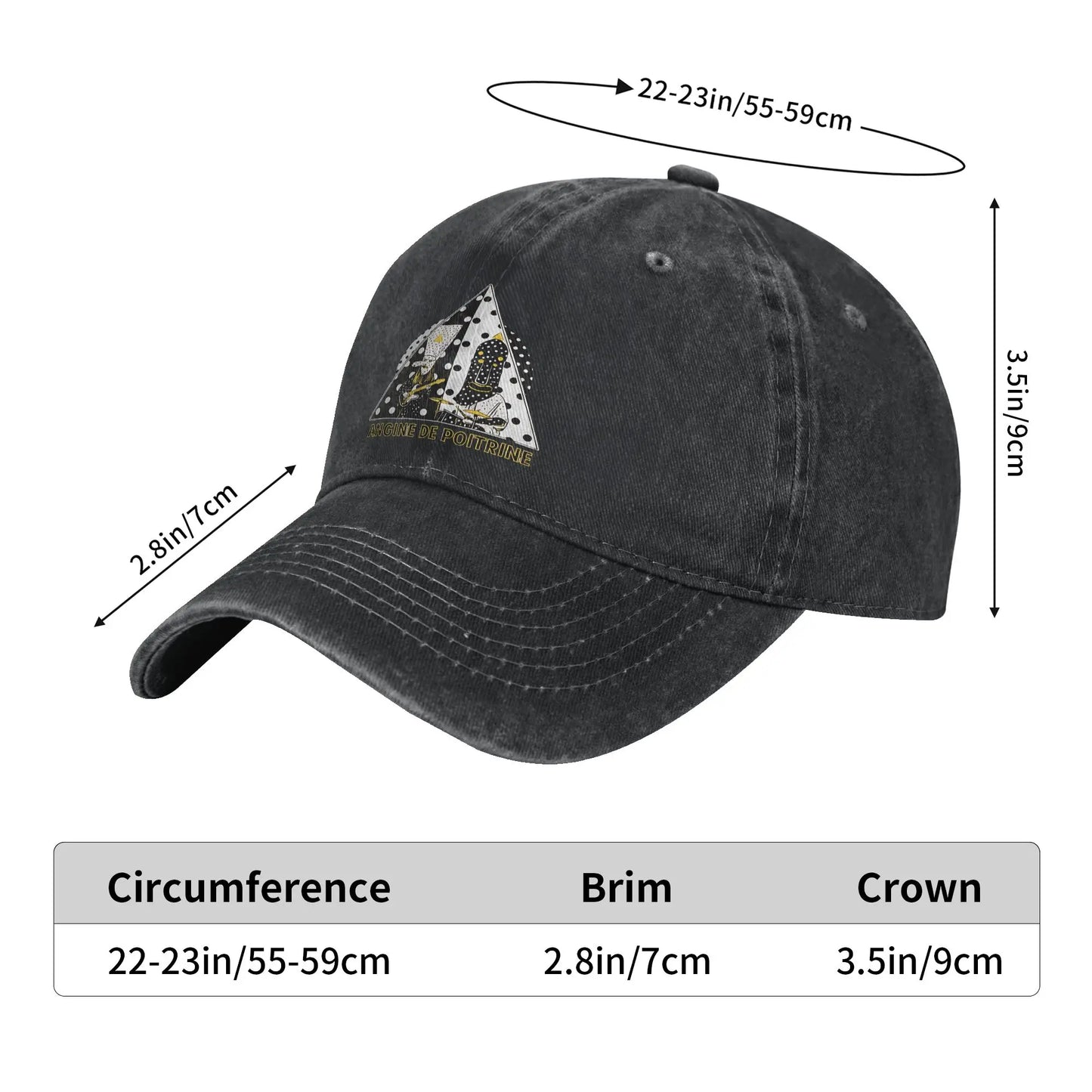 Poitrine Band Printed Caps For Unisex Cotton