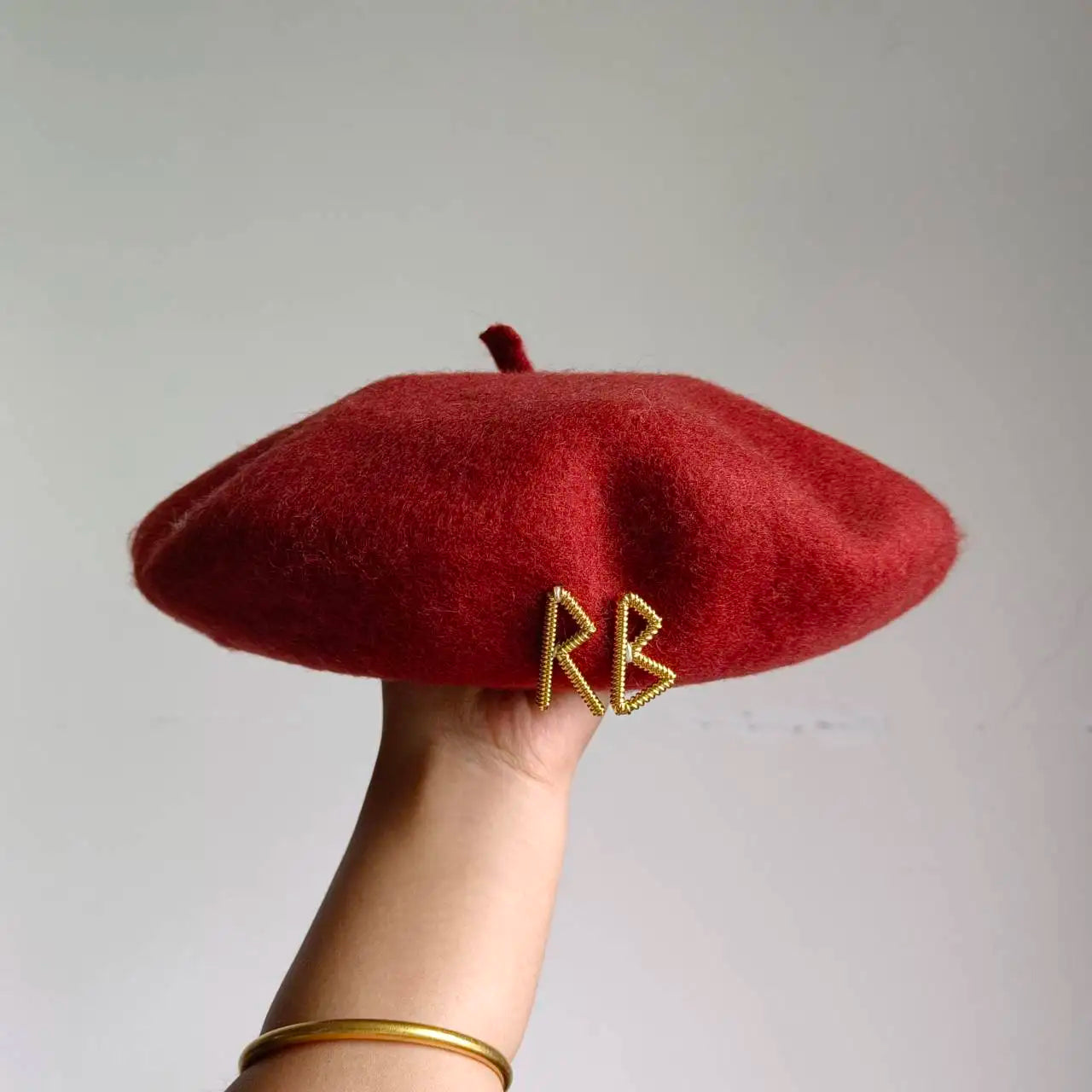 Women's French Beret English Letters Autumn And Winter Wool Hat