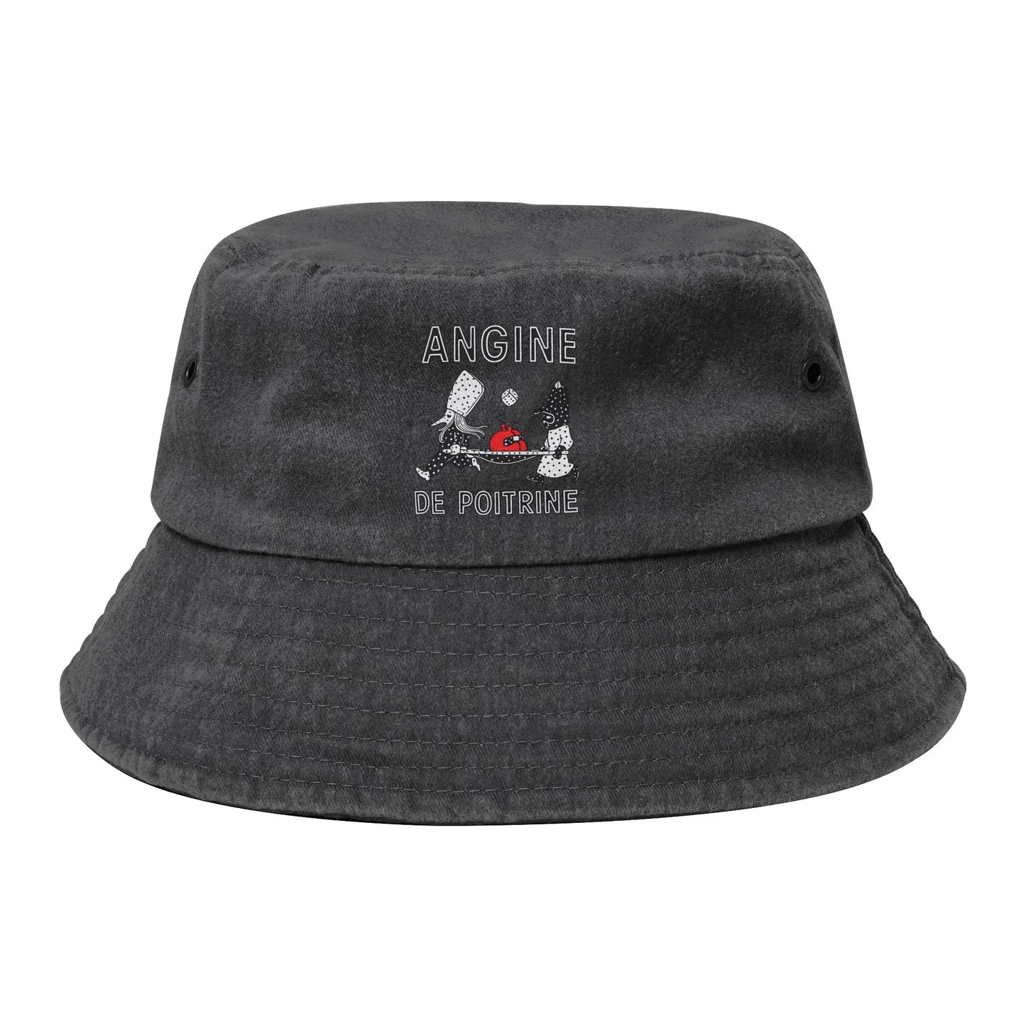 Street Angine De Poitrine Wearing Faces Band Bucket Hat
