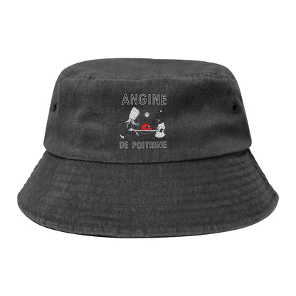 Street Angine De Poitrine Wearing Faces Band Bucket Hat