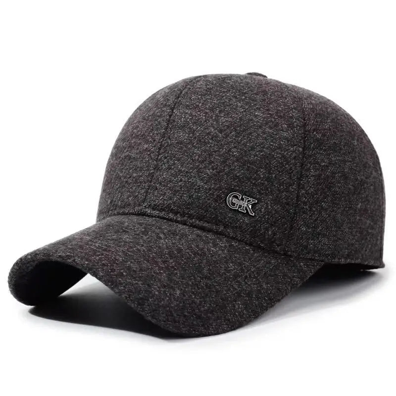 Thickened Warm Winter Hat Color Block Earflap Baseball Cap Ear Protection Adjustable Outdoor Casual Cap