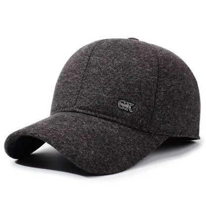 Thickened Warm Winter Hat Color Block Earflap Baseball Cap Ear Protection Adjustable Outdoor Casual Cap