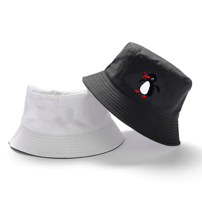 Summer Penguin Bucket Hat Reversible Bob Men Women Cotton