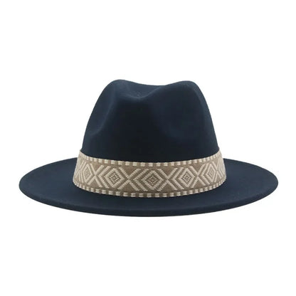 Panama Hat Western Cowboy Hats For Women Solid Big Brim Casual Fedoras Men Women