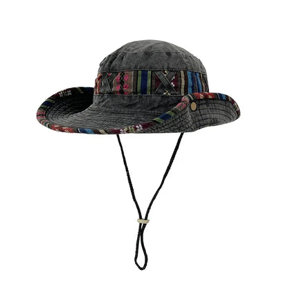 Summer Bucket Hats Retro Printing Cowboy Cap Men Women