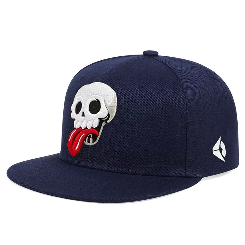 Unisex Skeleton Embroidery Hats Spring Autumn Adjustable Casual Snapback Caps Outdoor Sunscreen Hat