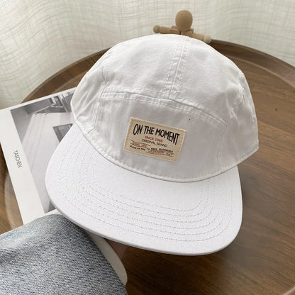 On The Moment Cotton 5 Panel Baseball Cap Hip Hop Hats For Men Women