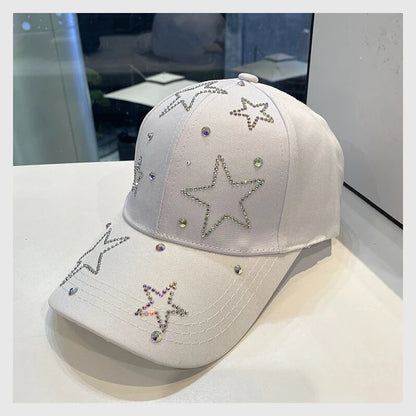 Women's Baseball Cap Five Pointed Star Inlaid Diamond Sun Hat