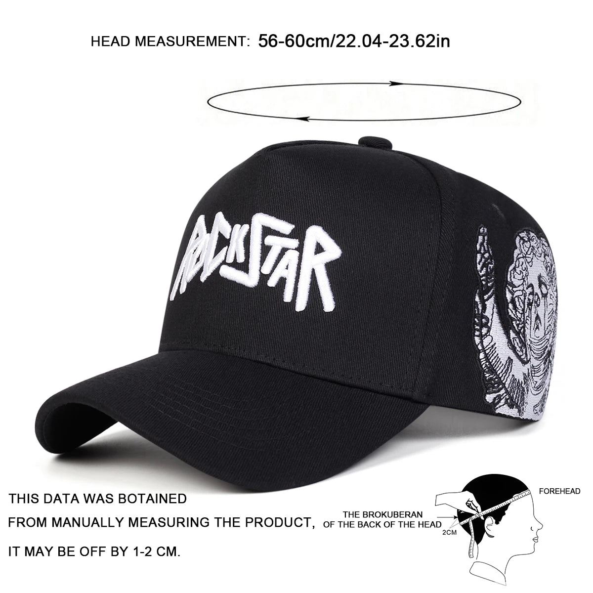 Unisex Rockstar Letter Embroidery Baseball Caps Spring Autumn