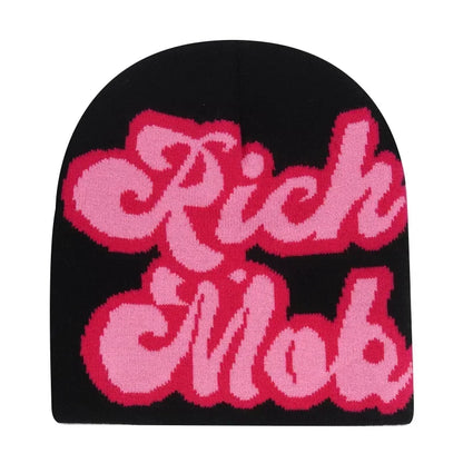 Y2K Letter Knitted Winter Autumn Beanie Cap Men Women