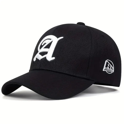 Unisex Letter A Embroidery Baseball Caps Adjustable Casual Hats Autumn Outdoor Sunscreen Hat