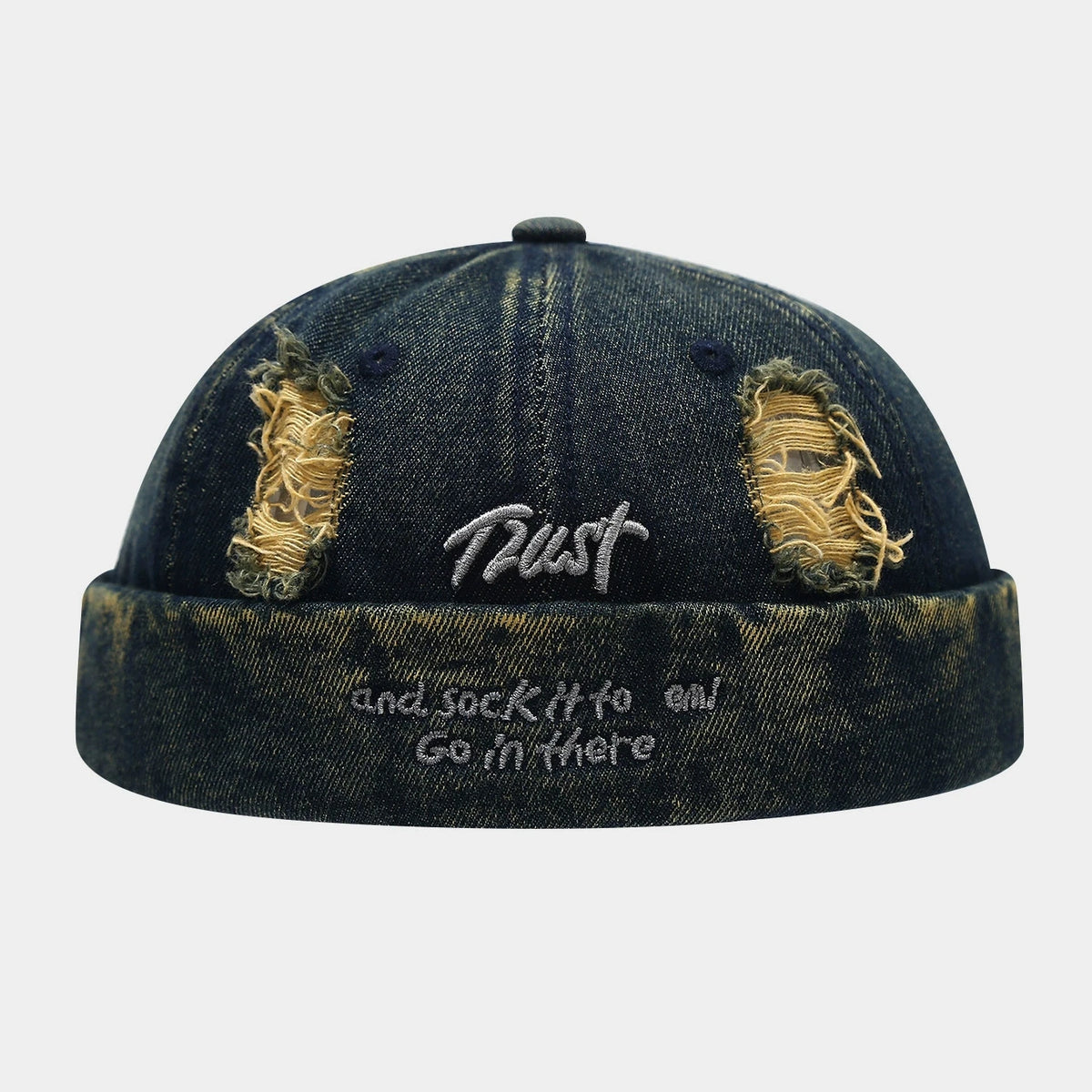 Vintage Distressed Ripped American Skullcap
