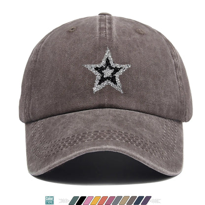 Sparkling Rhinestone Star Trucker Hat - Unisex Baseball Cap