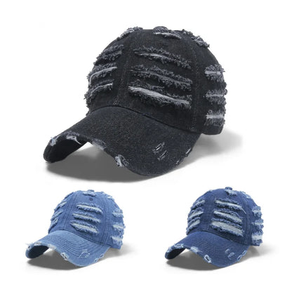 Retro Washed Distressed Baseball Cap Women