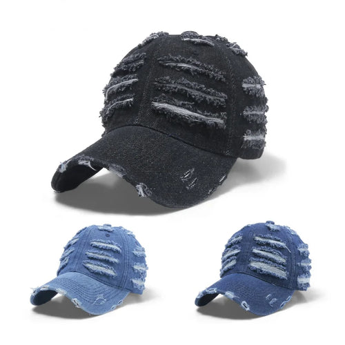 Retro Washed Distressed Baseball Cap Women