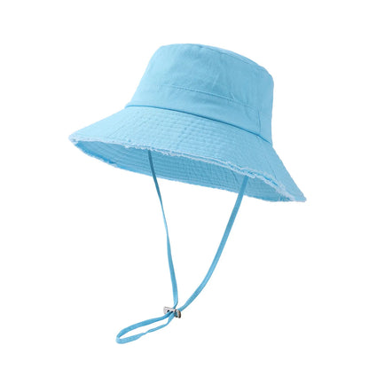 Summer Fisherman Cap For Women Solid Wide Brim Bucket Hat