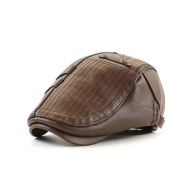 High Quality Men PU Leather Baseball Cap