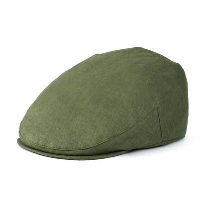 Linen Flat Cap For Men Women Herringbone Linen Newsboy Cap