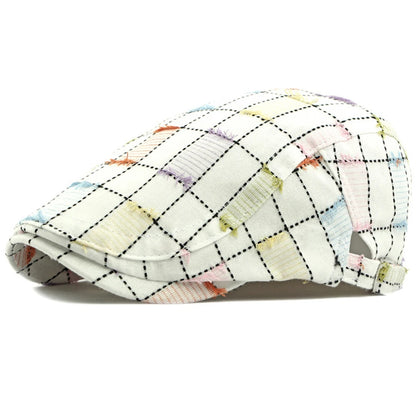 Men Women Vintage Artist Painter Plaid Beret Hat