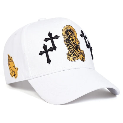 Unisex Cross Embroidery Baseball Caps Spring Autumn Sports Cap