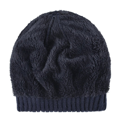 Winter Beanies Men Knitted Skull Pattern Solid Color Hat With Metal Skulls