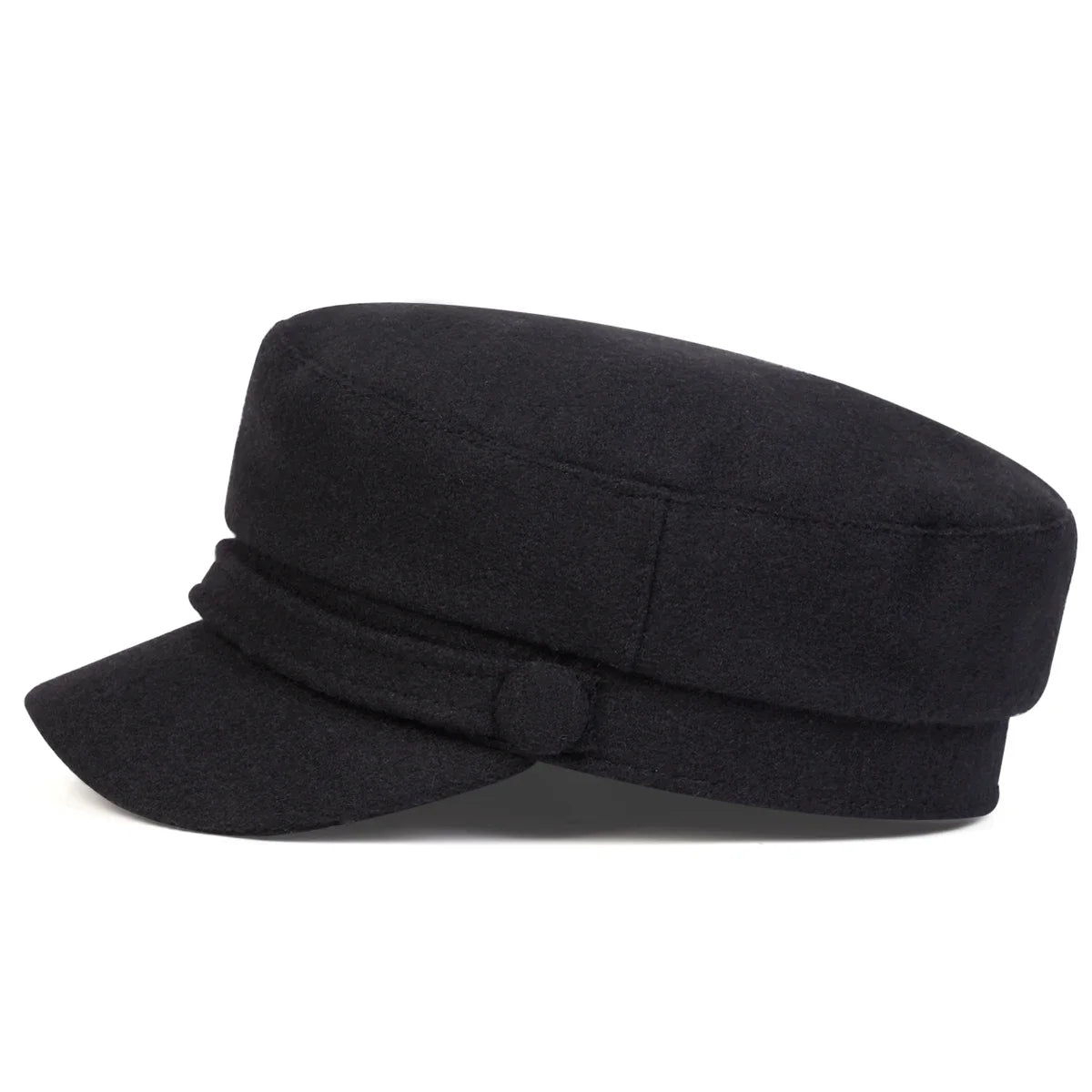 Unisex Solid Color Imitation Wool Military Hats