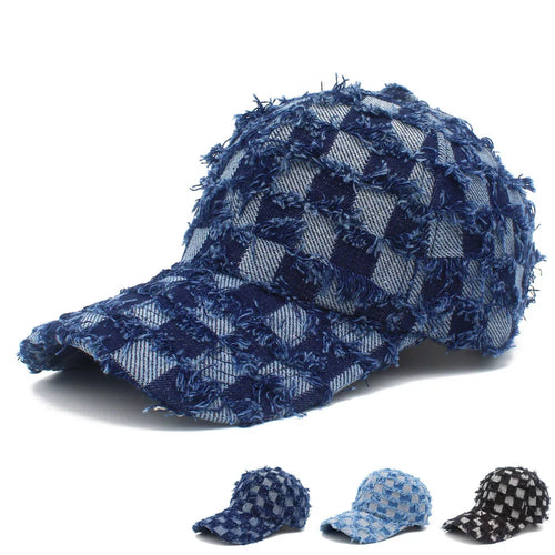 Plaid Baseball Cap Men Women Outdoor Sport Caps