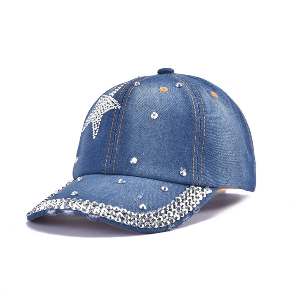 Fashion Shiny Denim Baseball Cap