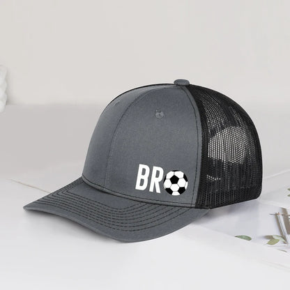 Bro Soccer Print Mesh Baseball Cap Unisex Sports Sun Hat For Men