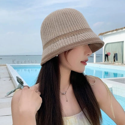 Fashion Foldable Sun Hat Fordable Wide Brim Straw Bucket Hat