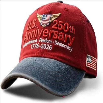 US 250th Anniversary Baseball Caps Retro Washed Cap