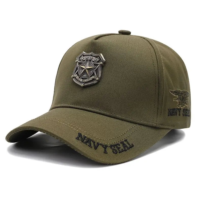 Metallic Camo Baseball Cap Men Army Green Star Pattern Tall Crown