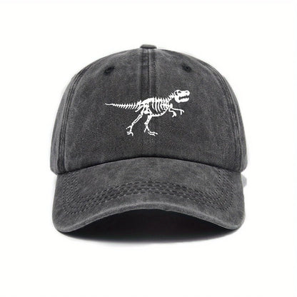 Fashionable and Casual Dinosaur Skeleton Printed Baseball Cap