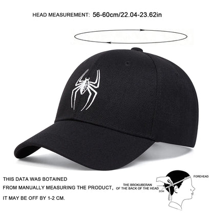 Unisex Spider Embroidery Baseball Caps Spring Autumn