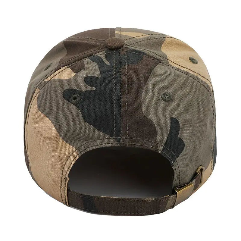 Metallic Camo Baseball Cap Men Army Green Star Pattern Tall Crown