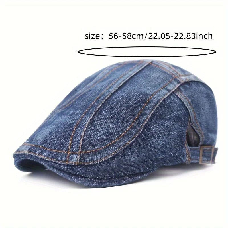 Fashion Hat Neutral Denim Newsboy Cap