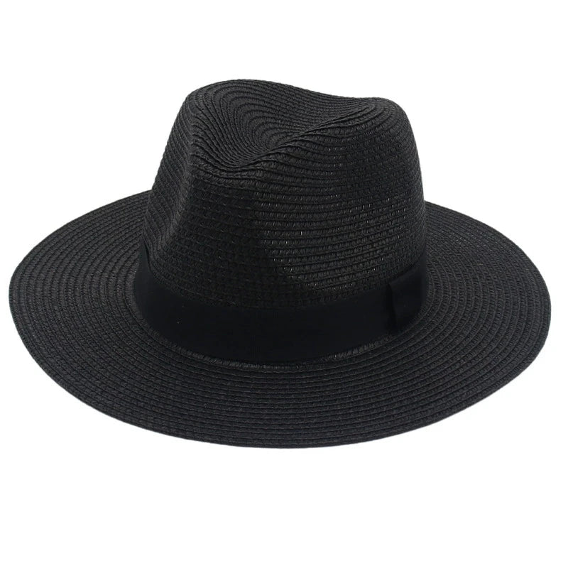Spring And Summer Hot Selling Panama Straw Hat Square Black Ribbon Korean Style Hat