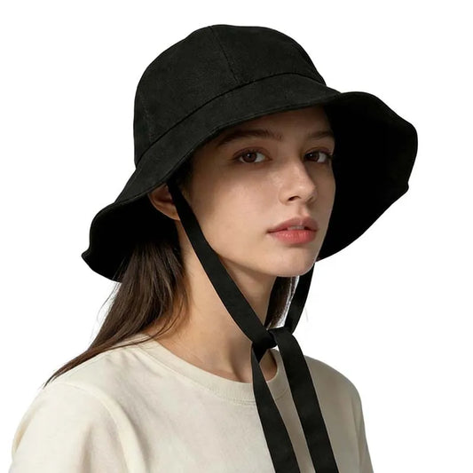 Summer Breathable Linen Dome Bucket Hat Women